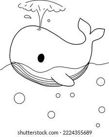 Whale hand drawn ,vector illustration isolated on white bacground