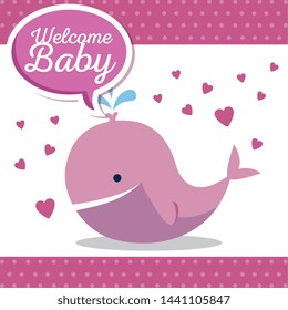 whale with hearts and chat bubble message