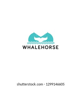 Whale horse logo template