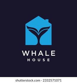 Whalenhaus-Logo-Vektorgrafik mit kreativem Design