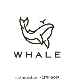 Whale humpback logo vector illustration design