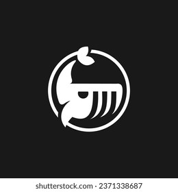 whale humpback logo vector illustration design