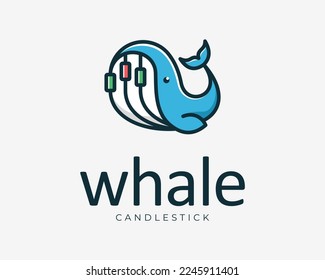 Catálogo de comercio de candelabros del Pacífico del océano oceánico de ballena Dibujo del logotipo del vector de mascota de caricatura del Forex Diseño