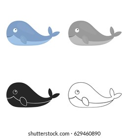 Whale icon cartoon. Singe animal icon from the big animals cartoon.