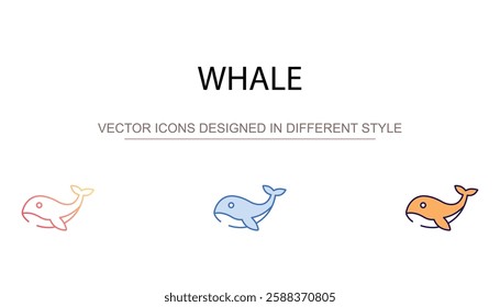 Whale icon design with white background stock illustration