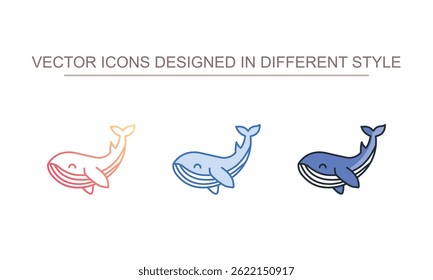 Whale icon design with white background stock illustration