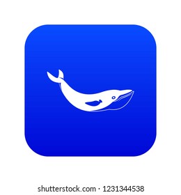 Whale icon digital blue for any design isolated on white vector illustration