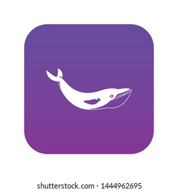 Whale icon digital purple for any design isolated on white vector illustration