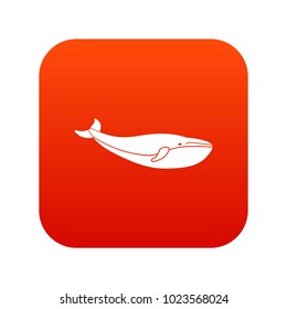 Whale icon digital red for any design isolated on white vector illustration