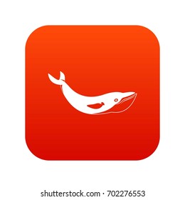 Whale icon digital red for any design isolated on white vector illustration