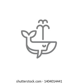 Whale icon. Element of beach holiday icon. Thin line icon for website design and development, app development. Premium icon