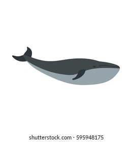 Whale icon in flat style isolated on white background vector illustration