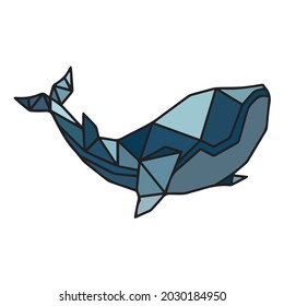 Whale icon in geometric style. illustration eps 10