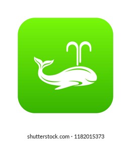 Whale icon green vector isolated on white background
