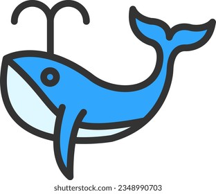 Whale Icon image. Suitable for mobile application.