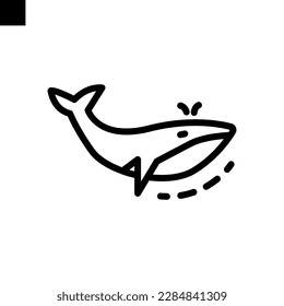 whale icon line style vector