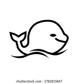 whale icon or logo isolated sign symbol vector illustration - high quality black style vector icons
