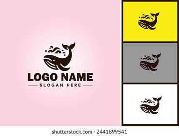 Whale icon logo vector art graphics for business brand icon Whale fish Ocean logo template