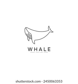 icono de ballena logo Vector contorno estilo
