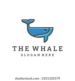 Whale icon logo vector template. Humpback whale,fish icon logo.