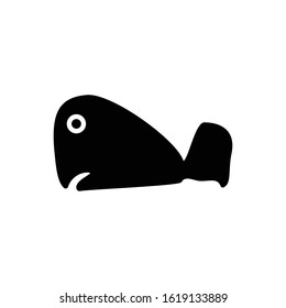 Whale icon. Ocean animal symbol. Logo design element
