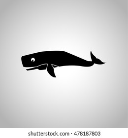 Whale icon on the background