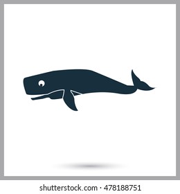 Whale icon on the background