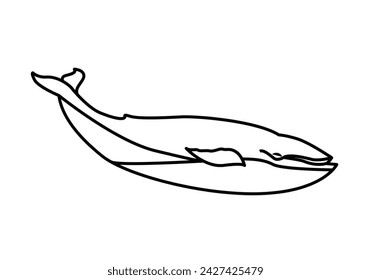 Whale icon on white background.