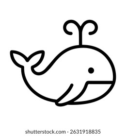 whale icon on white background vector
Vector line icon animals