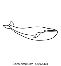 Whale icon. Outline illustration of whale vector icon for web