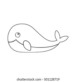 Whale icon outline. Singe animal icon from the big animals stock vector..