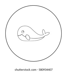 Whale icon outline. Singe animal icon from the big animals outline.