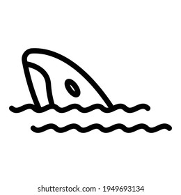 Whale icon. Outline Whale vector icon for web design isolated on white background