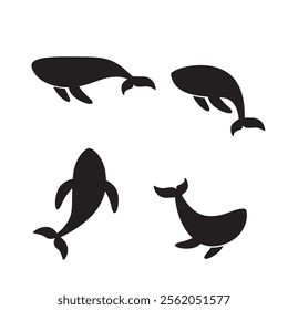 Whale icon set design, Vector Illustration, Vector Icons