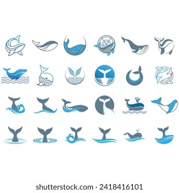 whale icon set vector illustration