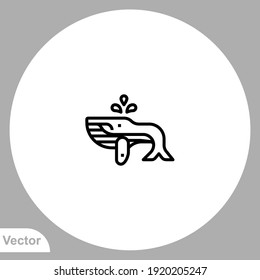 Whale icon sign vector,Symbol, logo illustration for web and mobile