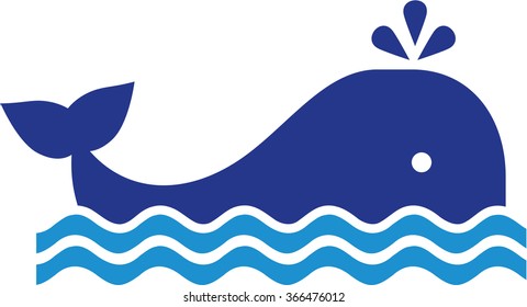 Whale icon spray water