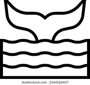 whale icon. Thin linear style design isolated on white background