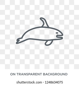 Whale icon. Trendy flat vector Whale icon on transparent background from animals collection. High quality filled Whale symbol use for web and mobile