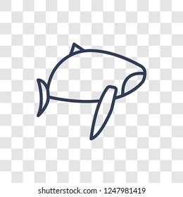 Whale icon. Trendy linear Whale logo concept on transparent background from animals  collection