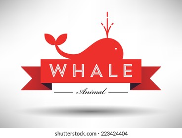 Whale Icon with Typographic Design