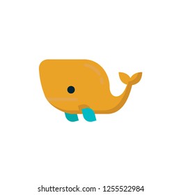whale icon vector flat style