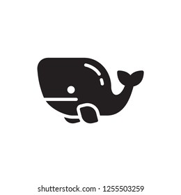 whale icon vector glyph style