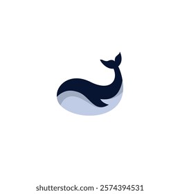 whale Icon Vector Illustration. Whale Cartoon Design