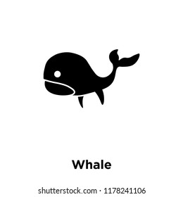 Whale icon vector isolated on white background, logo concept of Whale sign on transparent background, filled black symbol