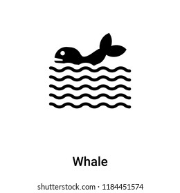 Whale icon vector isolated on white background, logo concept of Whale sign on transparent background, filled black symbol