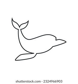 Whale icon vector. Sperm whale illustration sign. Fish symbol. Ocean logo.