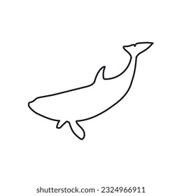 Whale icon vector. Sperm whale illustration sign. Fish symbol. Ocean logo.