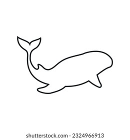 Whale icon vector. Sperm whale illustration sign. Fish symbol. Ocean logo.