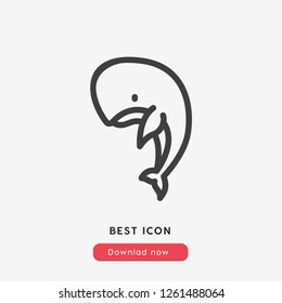 Whale icon vector. Whale symbol. fish icon vector.Whale symbol. Linear style sign for mobile concept and web design. dolphin symbol logo illustration. vector graphics - Vector.
